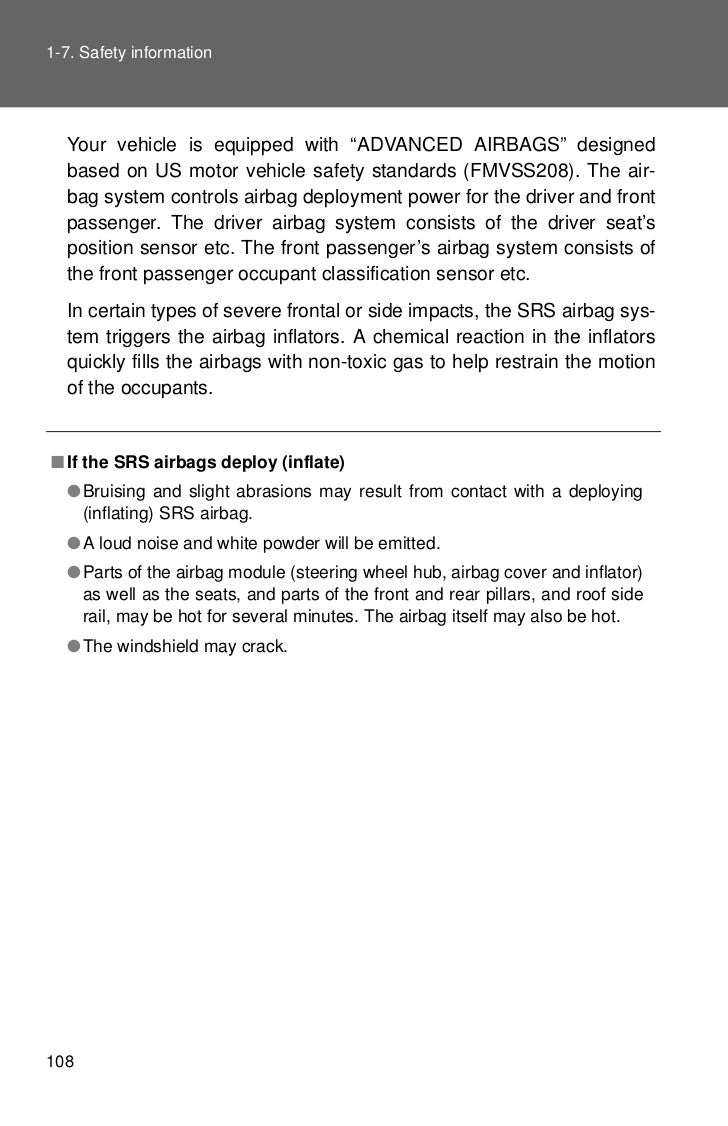 Examples of the types of accidents in which the driver’sdriver’s and front passenger’s SRS frontal airbag(s) will basically not deploy Examples of the types of accidents in which the driver’sdriver’s and front passenger’s SRS frontal airbag(s) will basically not deploy